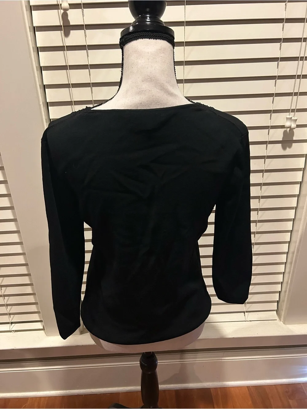 Cable & Gauge Black Square-Neck Ribbed Knit Top - Picture 4 of 7